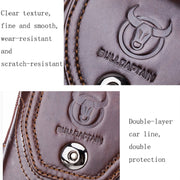 BULL CAPTAIN  Leather Multifunctional Waist Bag For Men(Black-10)