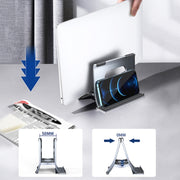 Oatsbasf 03880 H-type Alloy Laptop Gravity Automatic Storage Rack(Grey)