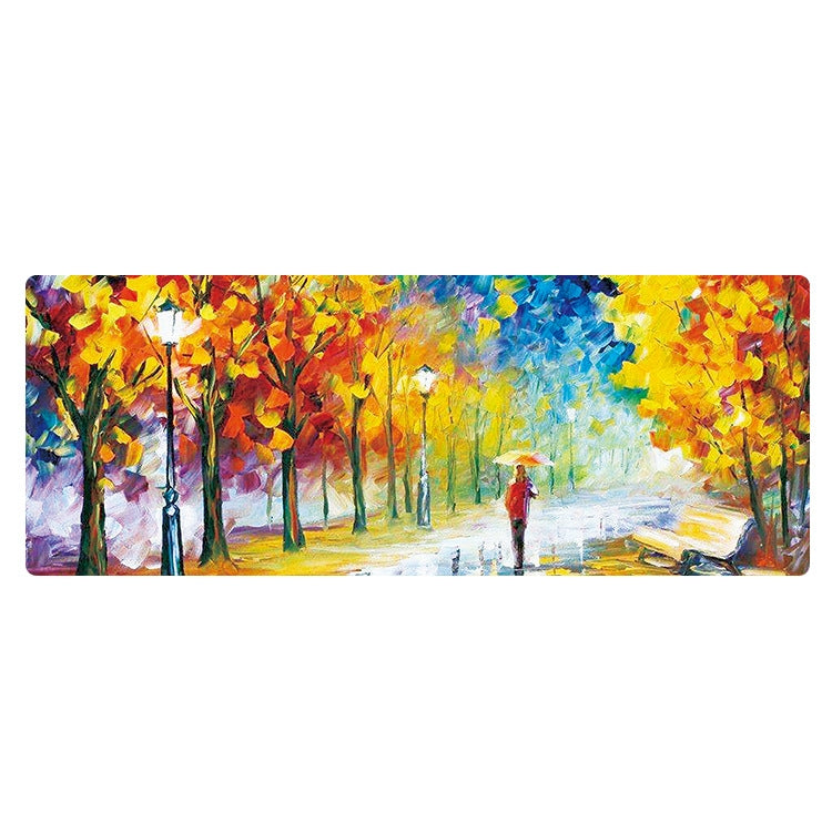 400x900x5mm Locked Am002 Large Oil Painting Desk Rubber Mouse Pad(Autumn Leaves)