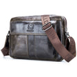 BULL CAPTAIN  Double Layer Leather One Shoulder Messenger Bag For Men(Iron Blue) - Single-shoulder Bags by BULL CAPTAIN | Online Shopping South Africa | PMC TechLife | Buy Now Pay Later Mobicred