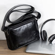 BULL CAPTAIN Leather Shoulder Messenger Bag For Men(Cool Black) - free shipping - PMC TechLife - Order now!