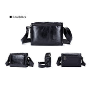BULL CAPTAIN Leather Shoulder Messenger Bag For Men(Cool Black)