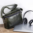BULL CAPTAIN Leather Shoulder Messenger Bag For Men(Dark Night Green) - free shipping - PMC TechLife - Order now!