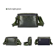 BULL CAPTAIN Leather Shoulder Messenger Bag For Men(Dark Night Green)