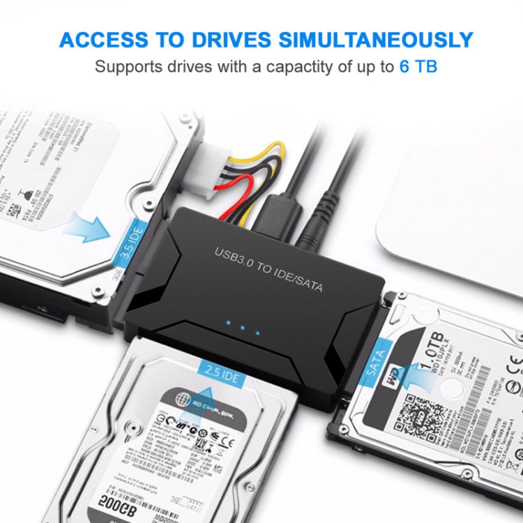 USB3.0 To SATA / IDE Easy Drive Cable External Hard Disk Adapter, Plug Specifications: US Plug