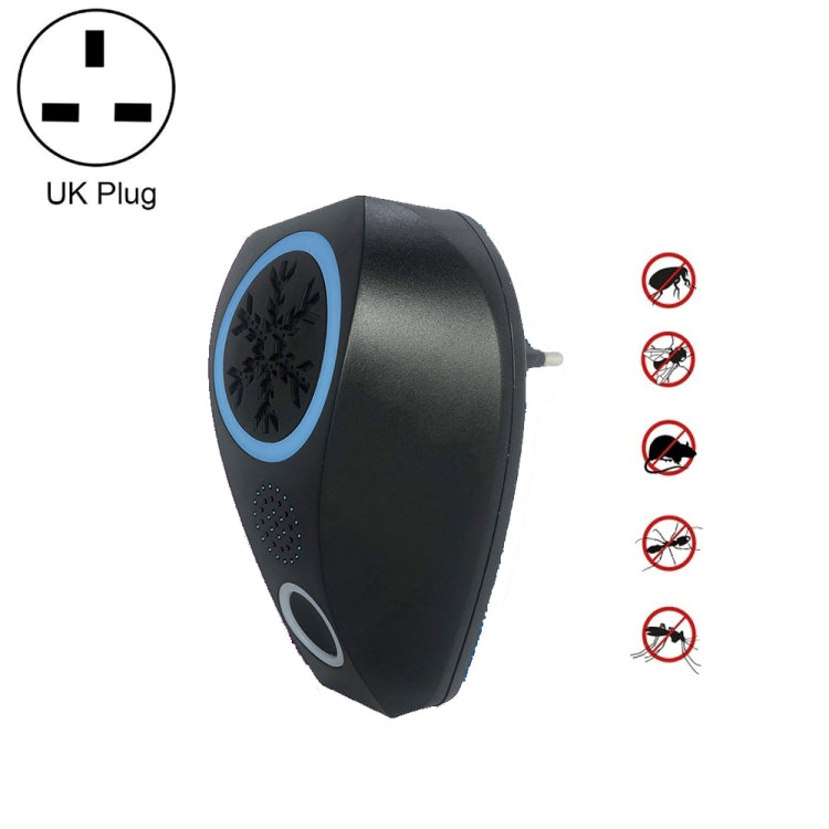 Snowflake Ultrasonic Mosquito Repellent Mouse Repellent, Specification: UK Plug(Black)