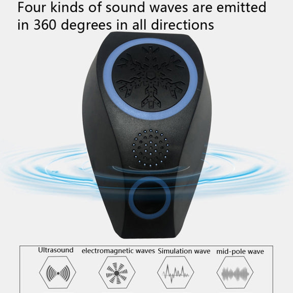 Snowflake Ultrasonic Mosquito Repellent Mouse Repellent, Specification: UK Plug(Black)