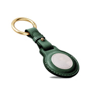 First Layer Cowhide Tracker Cover Pet Child Anti-lost Device Case for AirTag(Green)