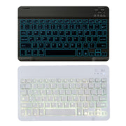 78 Keys 10 Inch RGB Colorful Backlit Bluetooth Keyboard For Mobile Phone / Tablet(White)