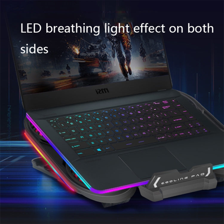 NUOXI Q6 RGB Lighting Effect Laptop Radiator with Phone Holder(Blue)