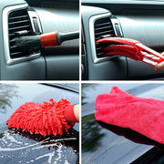 16 PCS / Set Car Washing Tool Brush Drill Cleaning Brush Tire Cleaning Floor Brush(Red)
