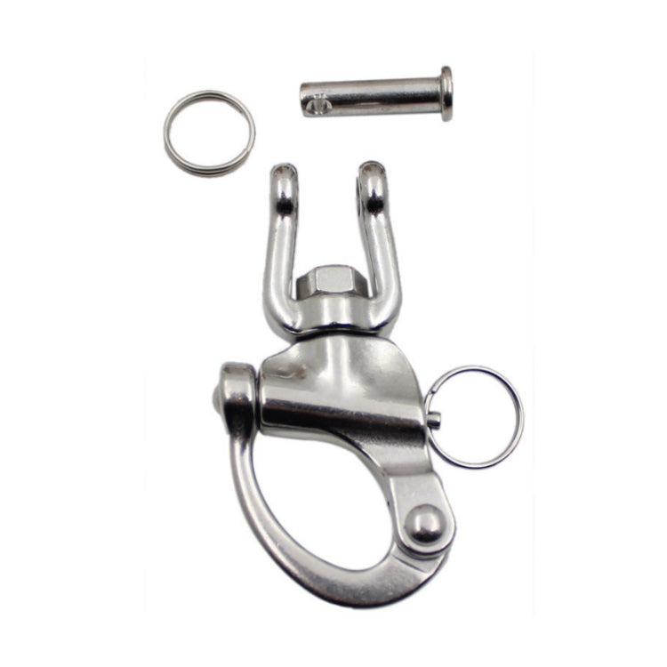 Yachting Sailing Stainless Steel Coil Type Rotary Spring Shackle, Specification: 87mm