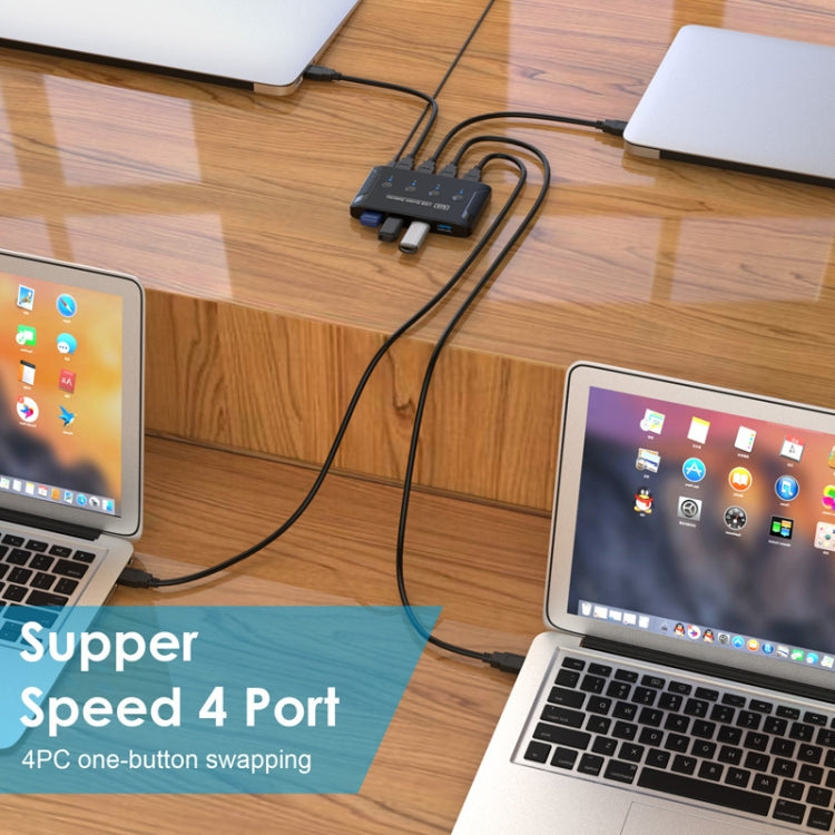 T29 USB3.0 Automatic 4 In 4 Out Switcher HUB Printer Sharing