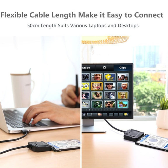 SATA To USB3.0 Easy Drive Cable External 2.5 / 3.5 Inch Hard Drive Adapter Cable(Black)
