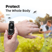 M21  Ultrasonic Mosquito Repellent Bracelet with Step Counter & Clock & Temperature Function(Black)