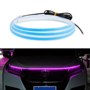 Car LED Streamer Decorative Hood Atmosphere Lights, Style: Monochrome Pink Purple Light(1.8m)