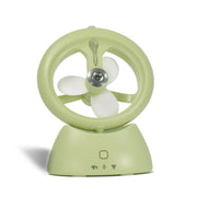 Mini USB Rechargeable Spray Fan Student Dormitory Office Desktop Mute Fan(Frosted Matcha Green)