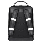 Casual Business Cowhide Leather Backpack Laptop Bag For Men(Black)