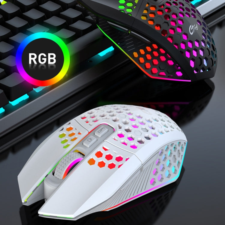 FMOUSE  X801 8 Keys 1600DPI Hollow Luminous Gaming  Office Mouse,Style: Black Wired
