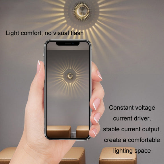 LED Aluminum Aisle Light Sunflower Corridor Lamp Decorative Light, Power source: Visible Installation 1W(White)