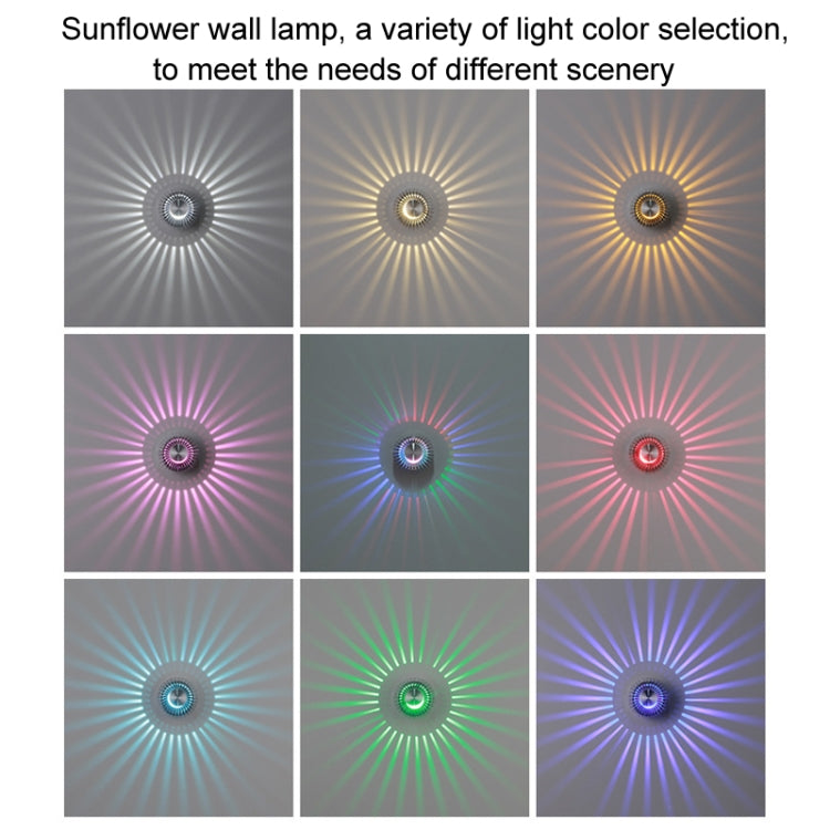LED Aluminum Aisle Light Sunflower Corridor Lamp Decorative Light, Power source: Visible Installation 3W(Blue)
