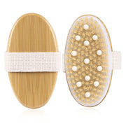 PPR Soft Beaded Boar Bristle Handleless Oval Massage Bath Brush(As Show)