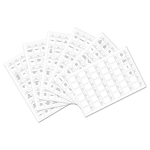 216 PCS Spice Jar Label Stickers Water-resistant Oil Proof Kitchen Spice Jar Label(6 Sheets / set)