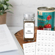 216 PCS Spice Jar Label Stickers Water-resistant Oil Proof Kitchen Spice Jar Label(6 Sheets / set)