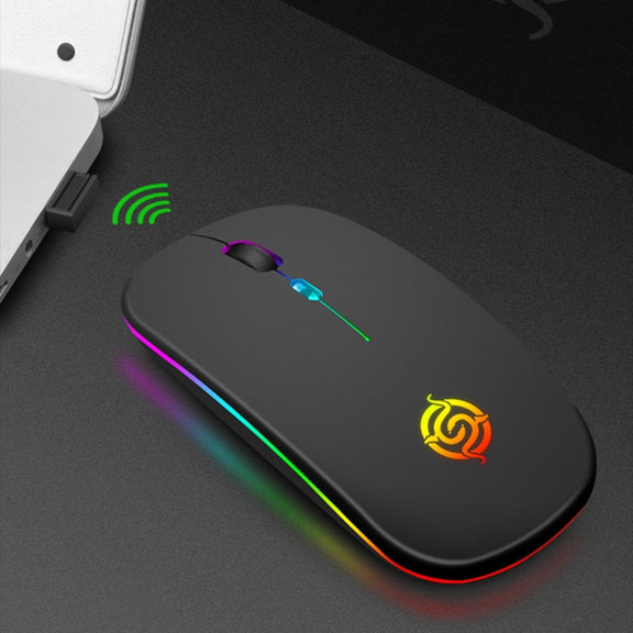 K-Snake BM110 RGB Lighting Effect Wireless Bluetooth Mouse(Black)