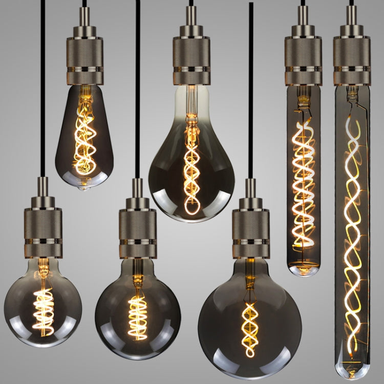 ST64 Electroplating Smoke Grey Warm Light LED Bulb Retro Lamp