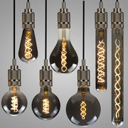 ST64 Electroplating Smoke Grey Warm Light LED Bulb Retro Lamp