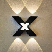 Bedroom Background Wall Lighting Outdoor Courtyard Water-resistant Wall Lamp, Light color: Warm White(Black)