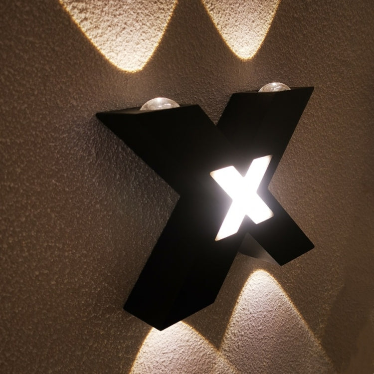 Bedroom Background Wall Lighting Outdoor Courtyard Water-resistant Wall Lamp, Light color: Warm White(Black)