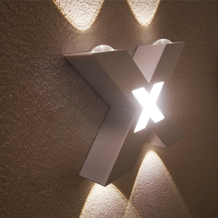 Bedroom Background Wall Lighting Outdoor Courtyard Water-resistant Wall Lamp, Light color: Warm White(Black)