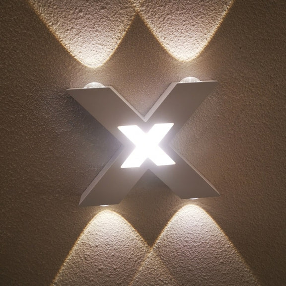 Bedroom Background Wall Lighting Outdoor Courtyard Water-resistant Wall Lamp, Light color: Warm White(Black)