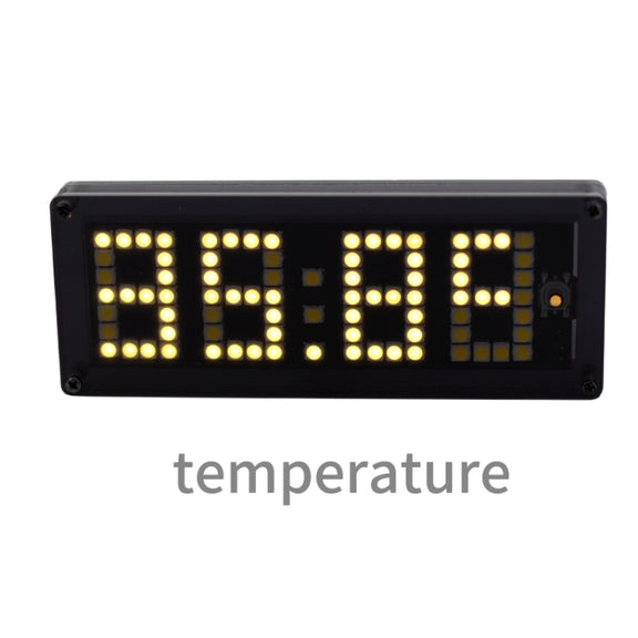 LED Dot Matrix Clock Car Thermometer Battery Voltage Measurement(White)