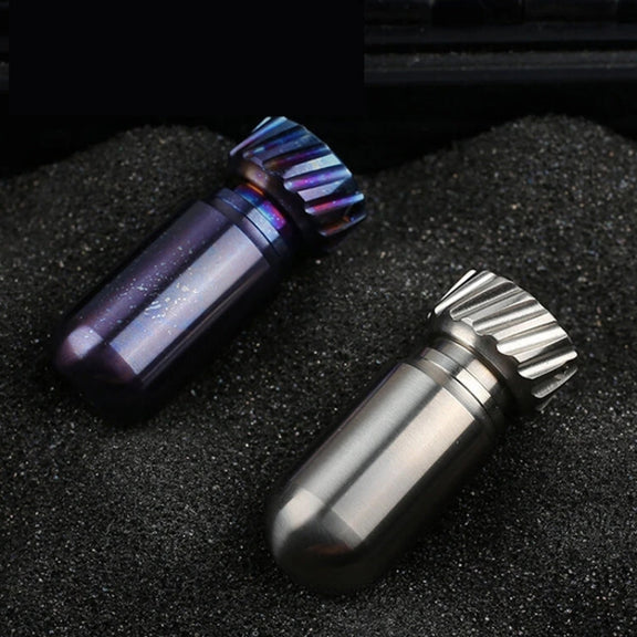 Portable Pure Titanium Mini Water-resistant Warehouse Sealed Jar Pill Box, Color: Baked Blue