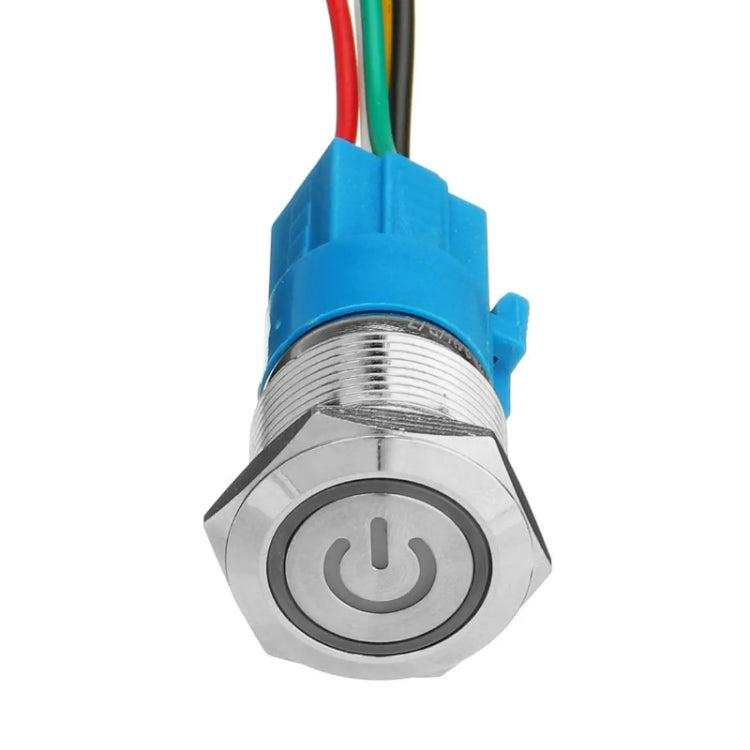 2 PCS 19mm Car Modified Metal Water-resistant Button Flat Switch With Light, Color: Self-lock Green Light