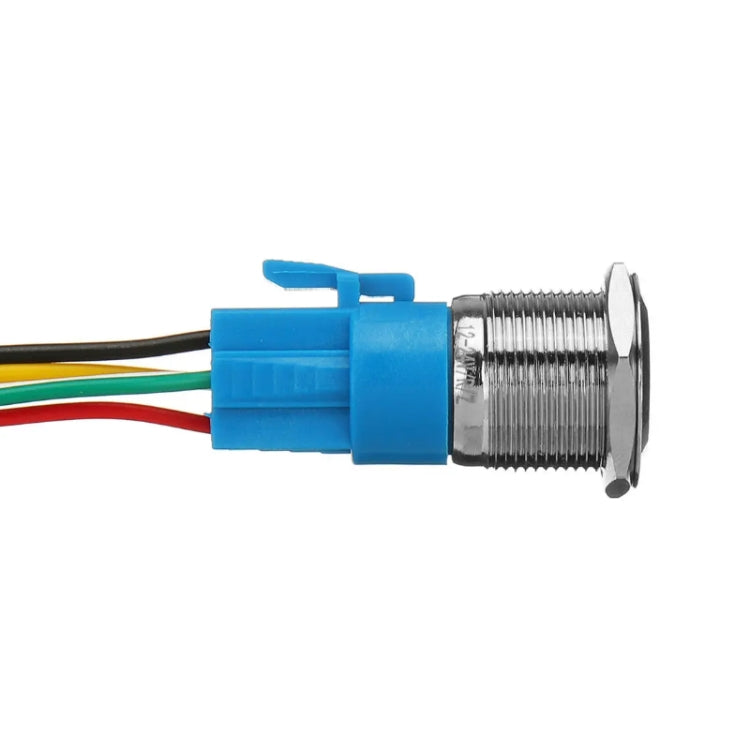 2 PCS 19mm Car Modified Metal Water-resistant Button Flat Switch With Light, Color: Self-lock Green Light