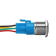 2 PCS 19mm Car Modified Metal Water-resistant Button Flat Switch With Light, Color: Self-lock Green Light