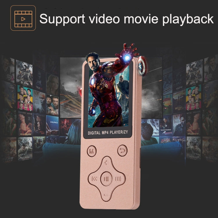 T68 Card Lossless Sound Quality Ultra-thin HD Video MP4 Player(White)