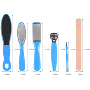 8 In 1 Foot Care Exfoliating Pedicure Knife Tool Foot File Set(Blue)