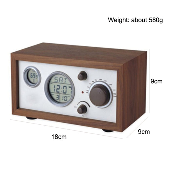 SY-601 Home Multifunctional Retro Wooden Radio Electronic Thermometer Alarm Clock(Random Color Delivery)