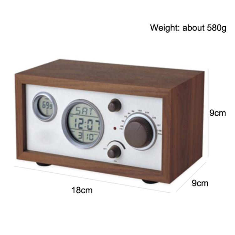 SY-601 Home Multifunctional Retro Wooden Radio Electronic Thermometer Alarm Clock(Random Color Delivery)
