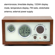 SY-601 Home Multifunctional Retro Wooden Radio Electronic Thermometer Alarm Clock(Random Color Delivery)