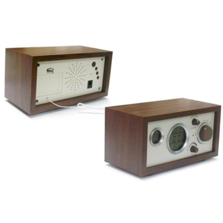 SY-601 Home Multifunctional Retro Wooden Radio Electronic Thermometer Alarm Clock(Random Color Delivery)