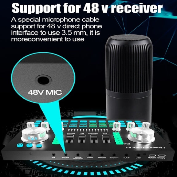 A2 Sound Card Mobile Computer Universal Live K Song Recording Equipment
