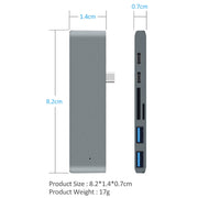 TYPE-C To 4K HDMI HUB Docking Station TF/SD Card Reader For MacBook Pro(Grey)