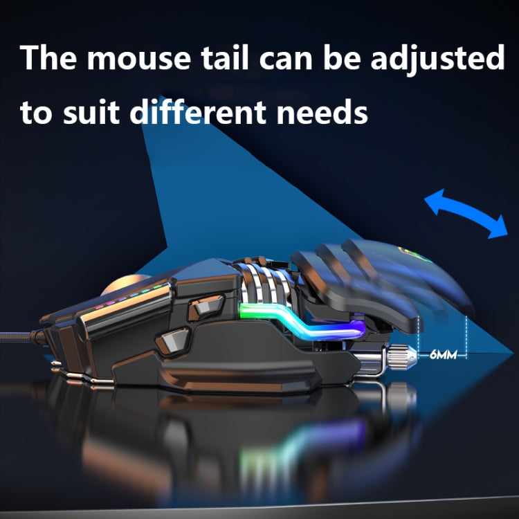 Y-FRUITFUL P3 6 Keys RGB Lighting Adjustable Wired Mouse(White)