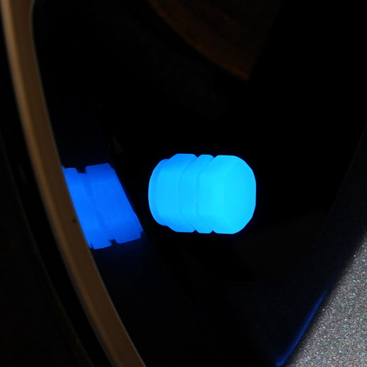4pcs / Set Luminous Tire Valve Cap Electric Motorcycle Vacuum Tire Valve Cover, Style: Split Effect(Blue)